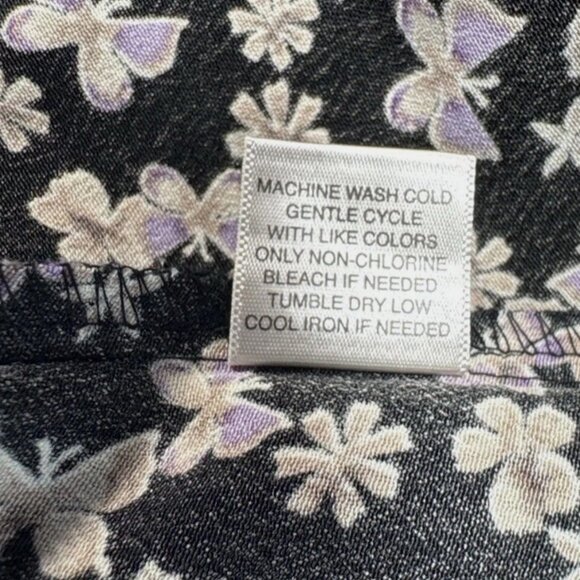 (12P) CHRISTOPHER & BANKS Purple Butterflies Sleeveless Maxi Shirt Dress - Picture 6 of 8